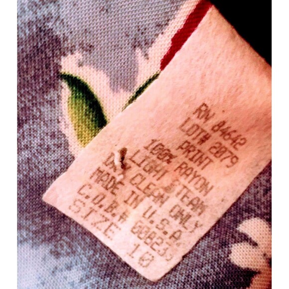 Vintage 90s Dress Midi 10 Blue White Floral Modest Tie Cottage Prairie Peasant - Picture 6 of 6